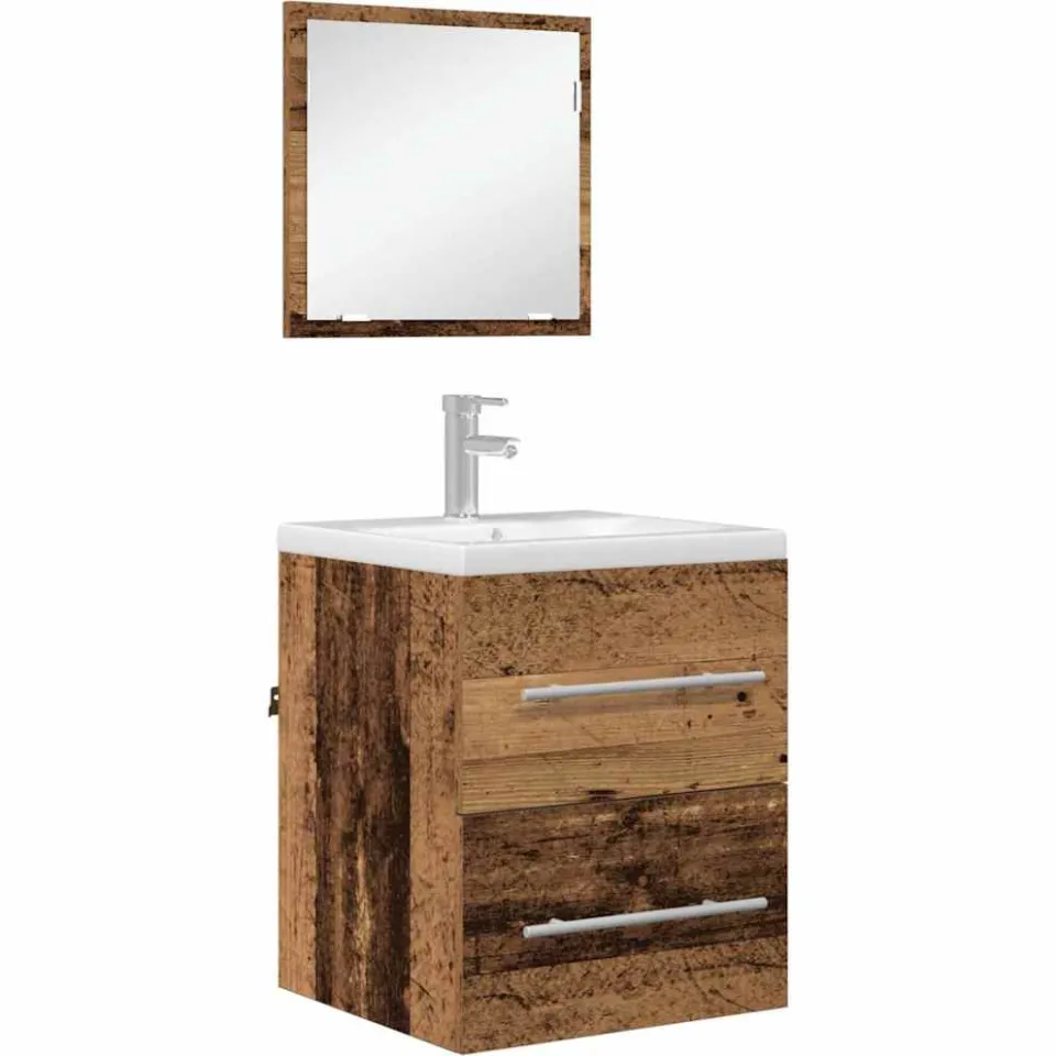 vidaXL Badkamermeubelset met lade met opslag Bruin 41 x 38,5 x 48 cm
