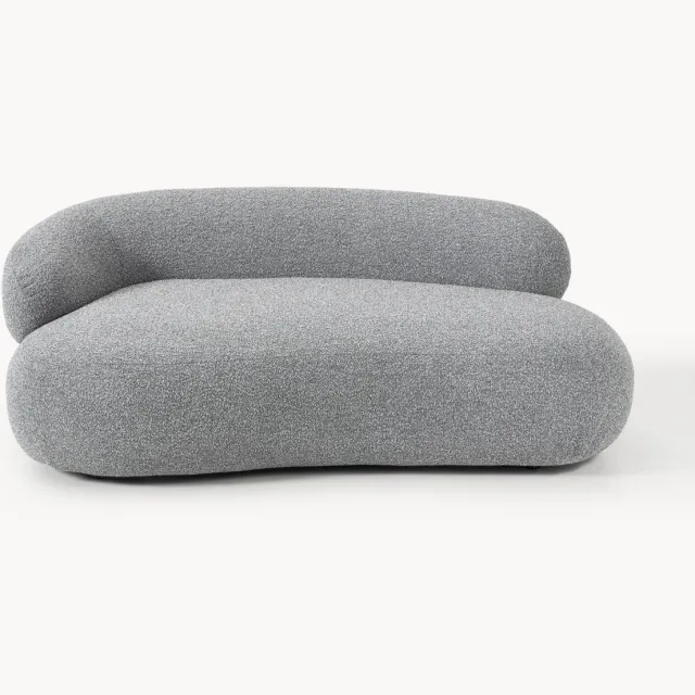 Westwing Collection Bouclé bank Alba (2-zits) Grijs
