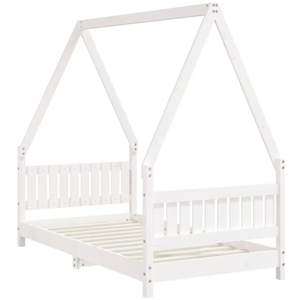 vidaXL Kinderbedframe 80x160 cm massief grenenhout wit