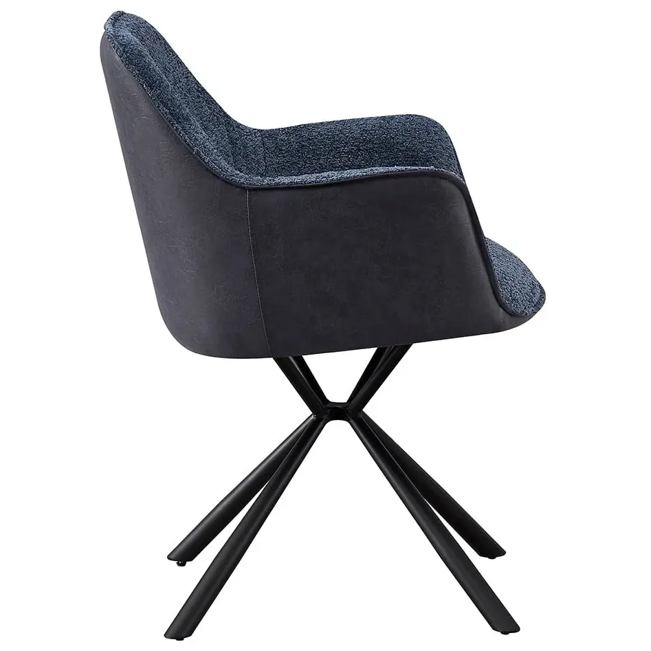 armstoel Jan bouclé blauw, foto 3