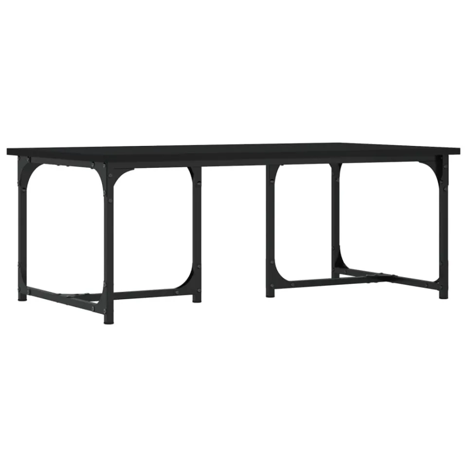 vidaXL Salontafel 90x50x35 cm bewerkt hout zwart, foto 3