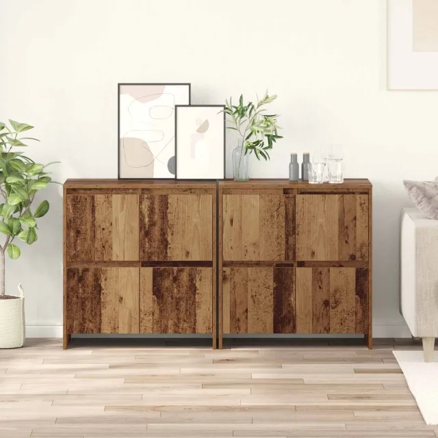 vidaXL Dressoirs 2 st Oud hout 70 x 41 x 75 cm Bewerkt hout Bruin