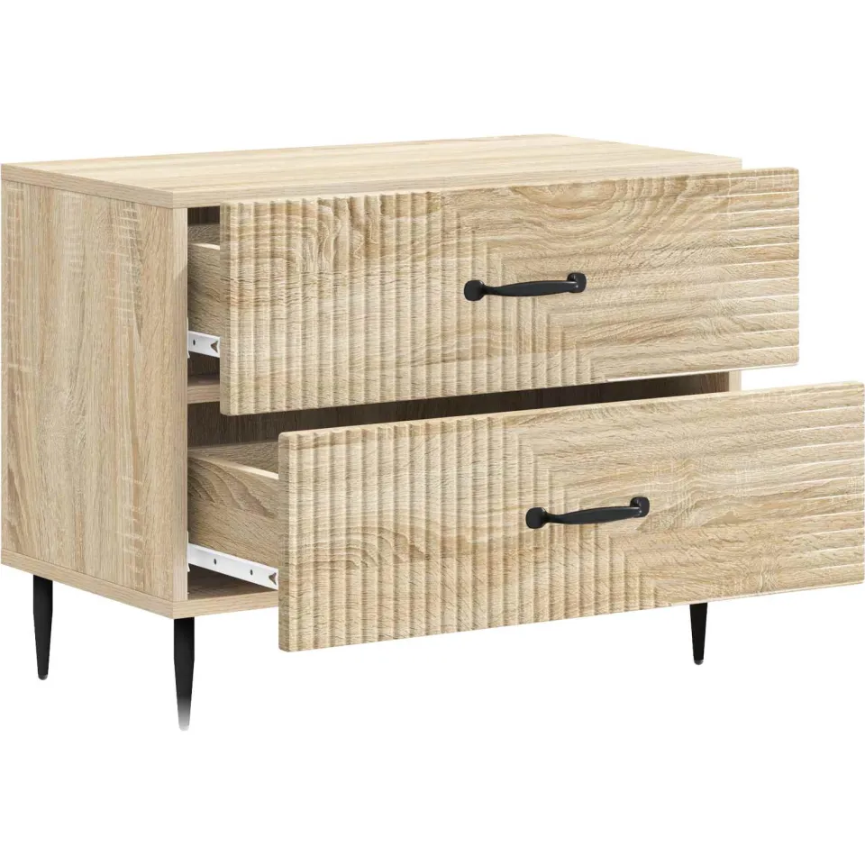 vidaXL Nachtkastje Sonoma Eiken 62 x 34,5 x 47,5 cm Bewerkt hout, foto 3