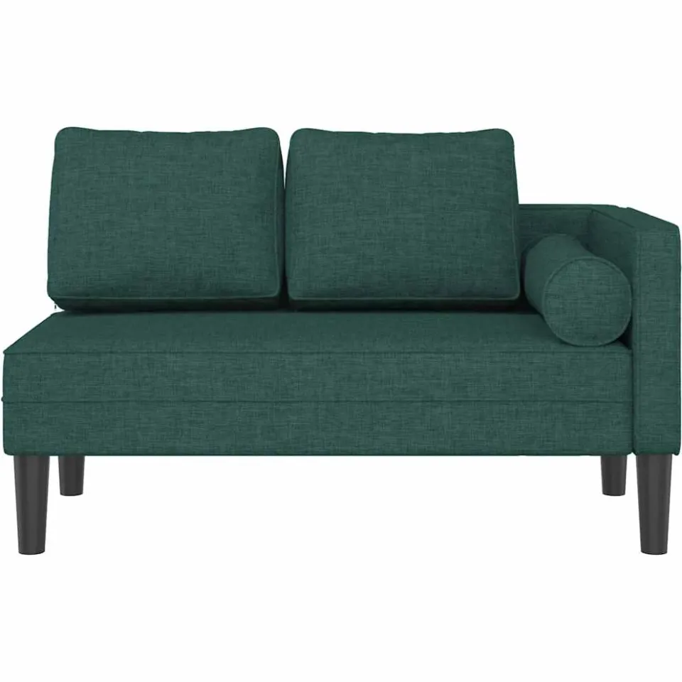 vidaXL Chaise longue met kussens stof donkergroen