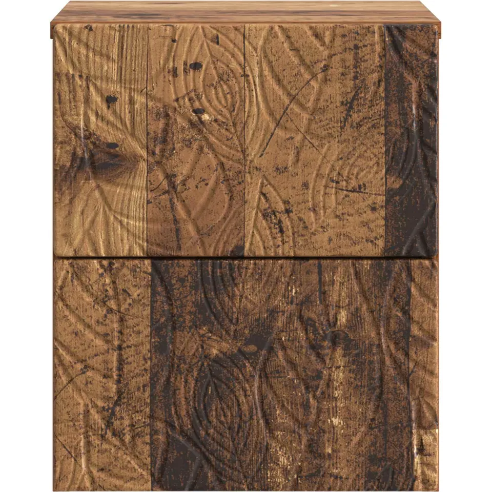 vidaXL Wandbeugel Bedkast Oud hout 34,5 x 33 x 40 cm Bewerkt hout bruin, foto 4