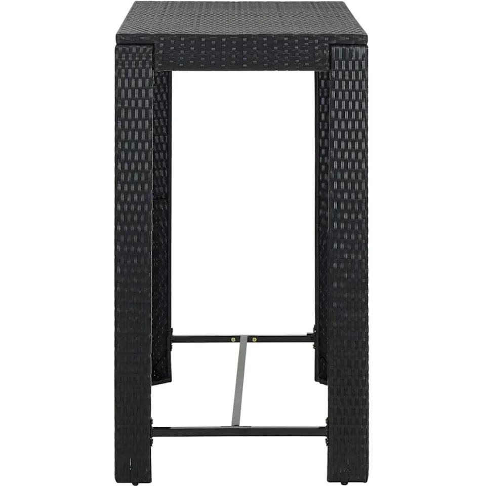 vidaXL Tuinbartafel 100x60,5x110,5 cm poly rattan zwart, foto 3