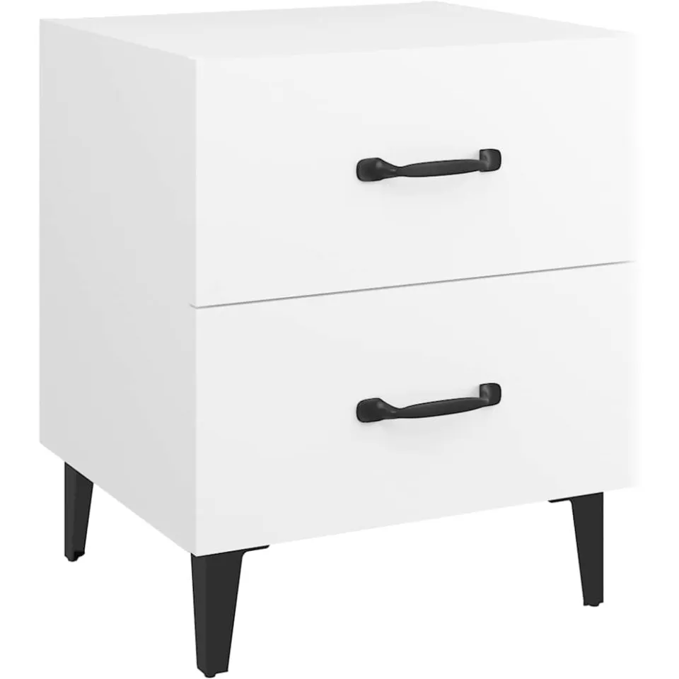 vidaXL Nachtkastjes 2 st 40x35x47,5 cm wit, foto 4