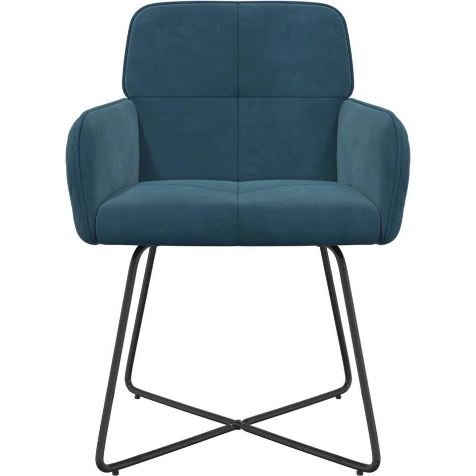 vidaXL Eettafelstoelen 6 st fluweel Blauw 59 x 56,5 x 86 cm
