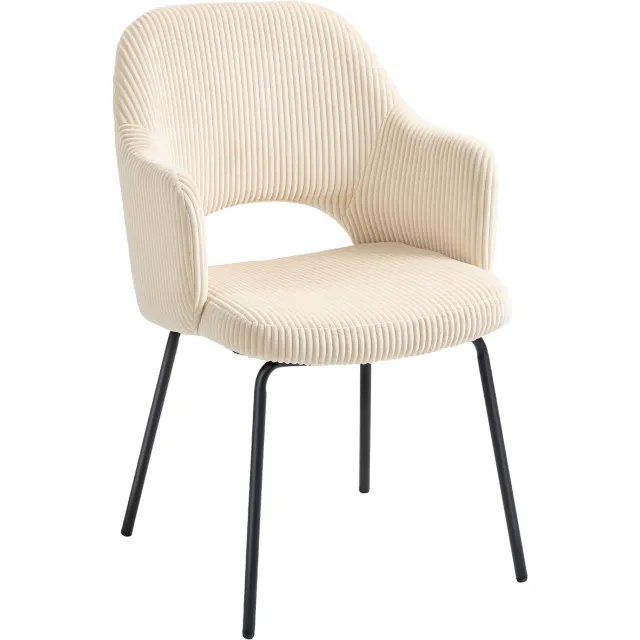 Homcom Eetkamerstoel Koord, Staal 57L x 62,5B x 85,5H cm Beige