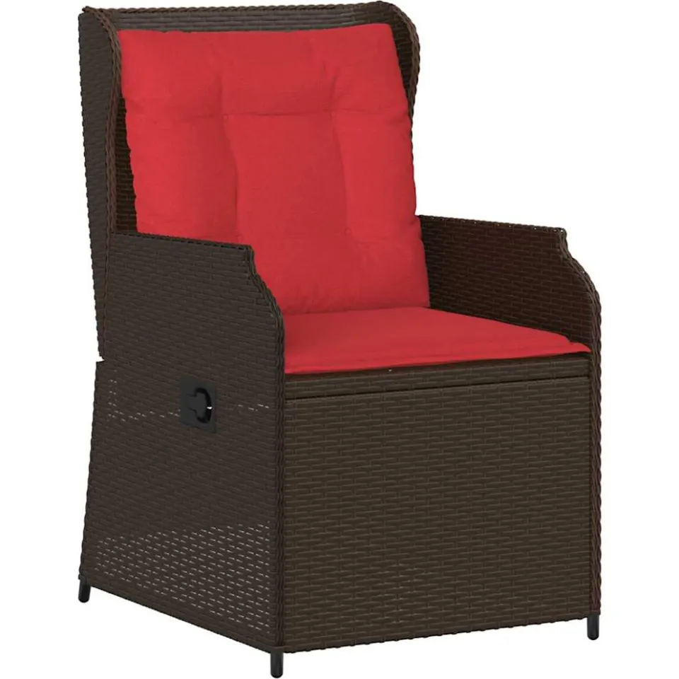 vidaXL Tuinbank 2 st Bruin poly rattan, foto 4