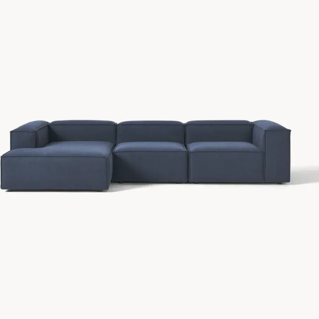 Westwing Collection Modulaire hoekbank Lennon (4-zits) Blauw
