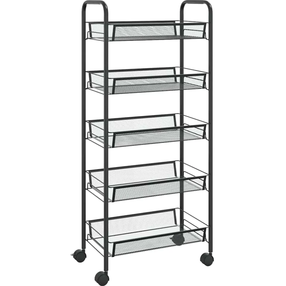 vidaXL Keukentrolley 5-laags 46x26x105 cm ijzer zwart, foto 3