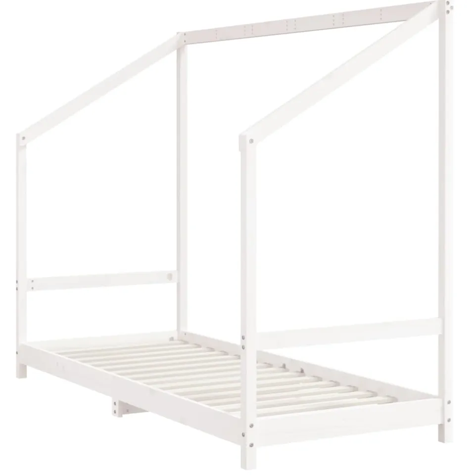 vidaXL Kinderbedframe 80x200 cm massief grenenhout wit