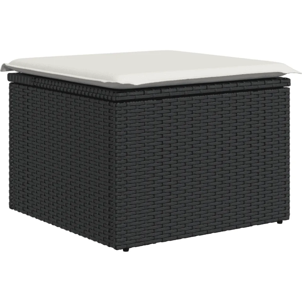 vidaXL 13-delige Loungeset met kussens poly rattan zwart