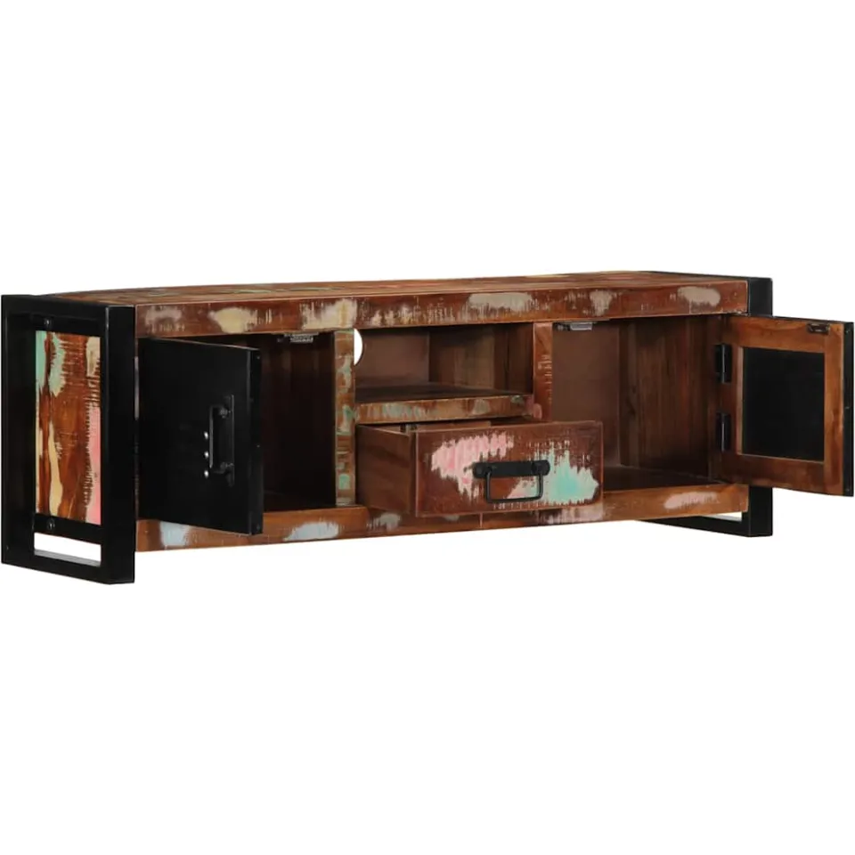 vidaXL Tv-meubel 100x30x35 cm massief gerecycled hout bruin, foto 2