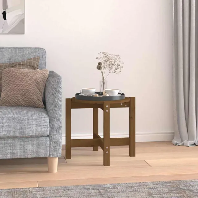 vidaXL Salontafel Ø 52,5x45 cm massief grenenhout honingbruin bruin, foto 2