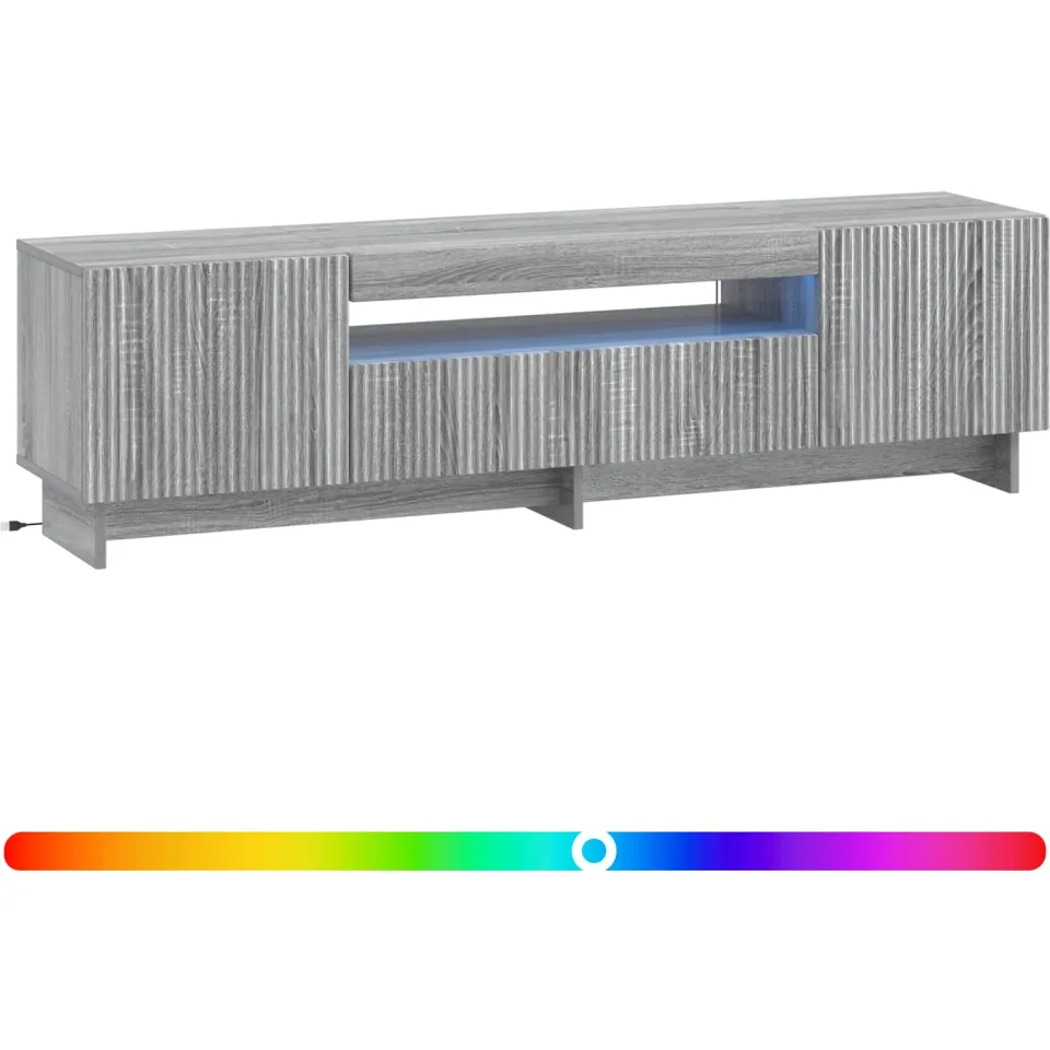 vidaXL LED tv-meubel EDE 153 x 35 x 43 cm Grijs Sonoma Bewerkt hout