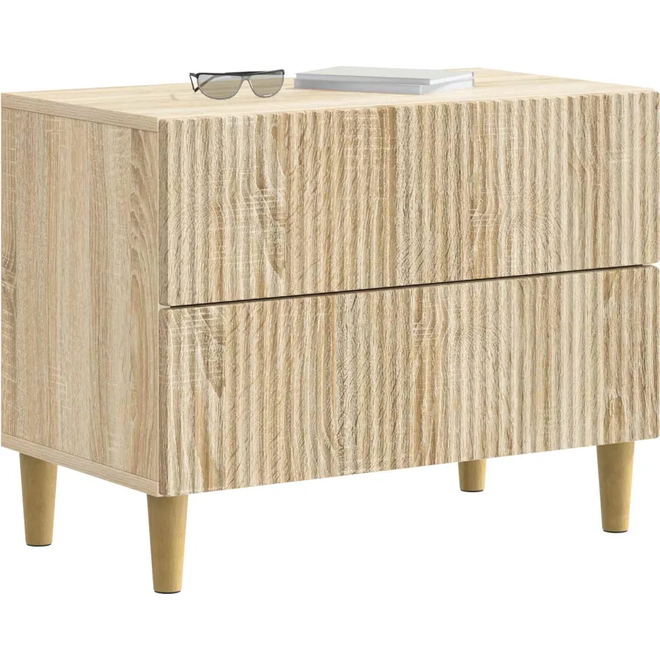 vidaXL Nachtkastje Sonoma Eiken 62 x 34,5 x 48 cm Bewerkt hout Bruin