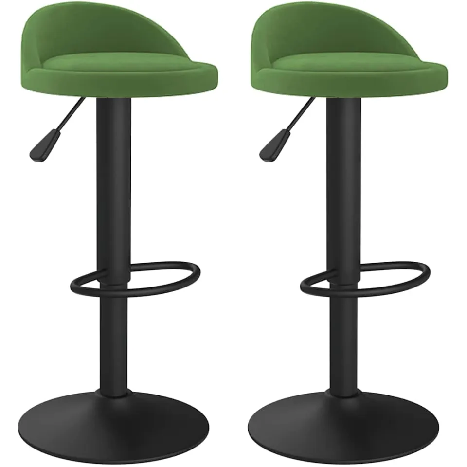 vidaXL Barkrukken 2 st fluweel donkergroen groen, foto 3