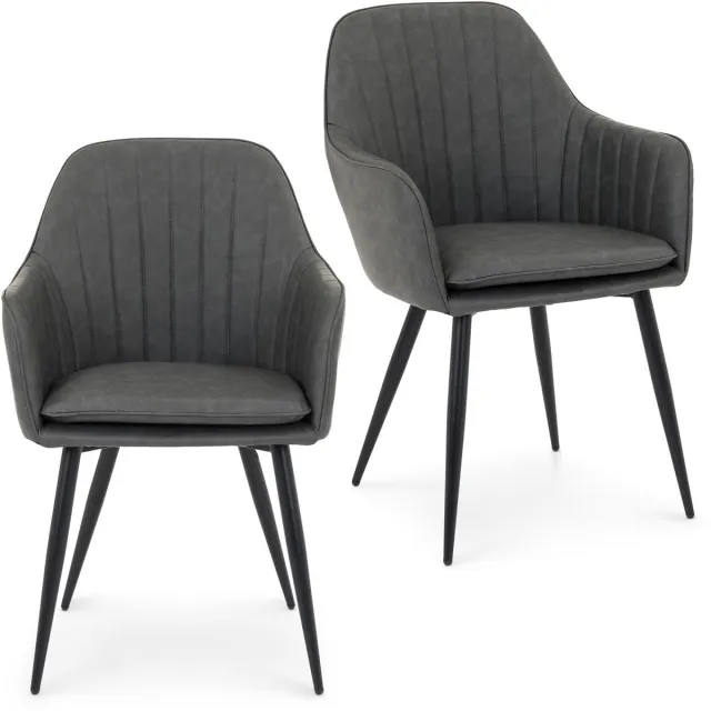IDIMEX Eetkamerstoelen ETTA, set van 2 – grijs