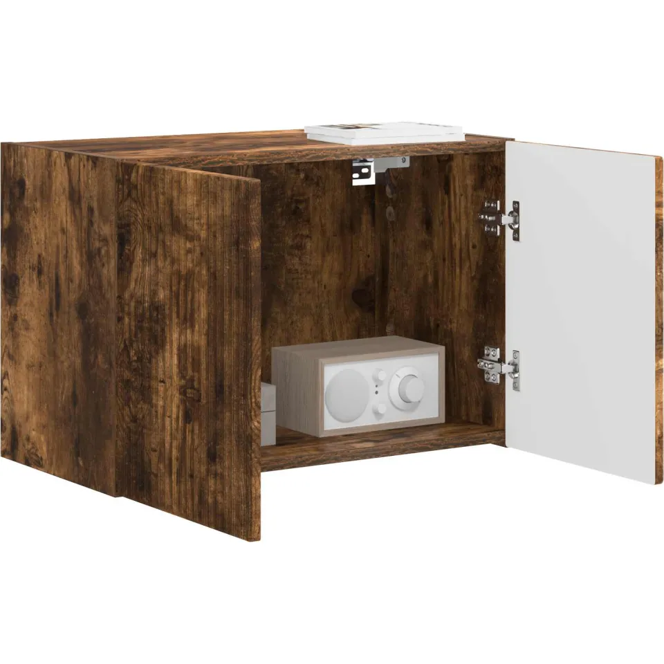 vidaXL TV-wandkast 59,5 x 31 x 40 cm Gerookt eiken Bewerkt hout Bruin