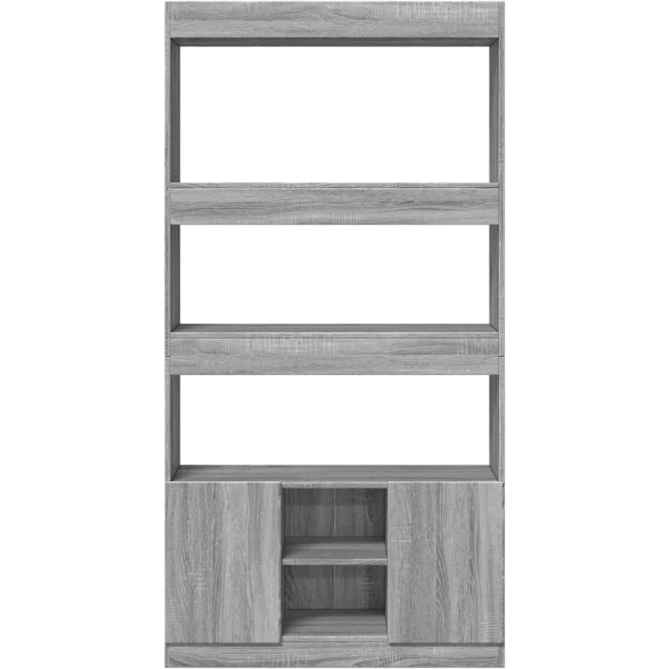 vidaXL Hoge kast 92x33x180 cm bewerkt hout grijs sonoma eikenkleurig, foto 4