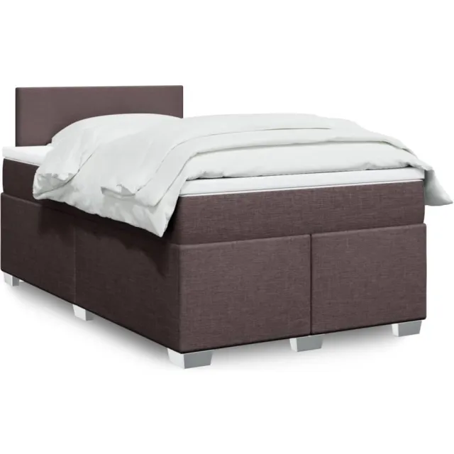 vidaXL Boxspring met matras stof donkerbruin 120x190 cm bruin