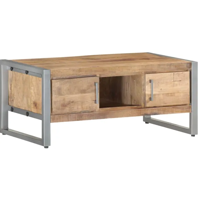 vidaXL Salontafel 95x50x40 cm ruw mangohout Wit