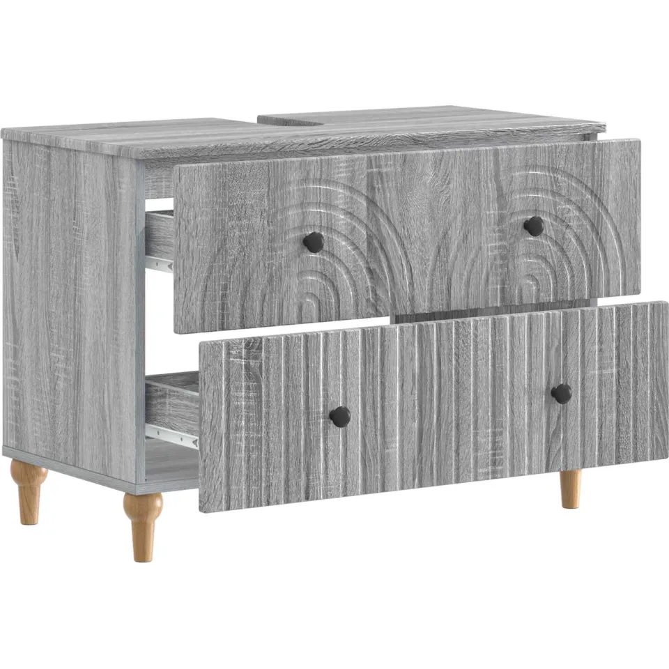 vidaXL Badkamer wastafelkast ALKMAAR Grijs Sonoma 82 x 41 x 59 cm