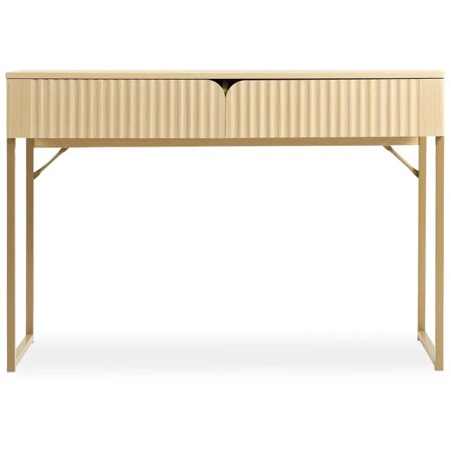 IDIMEX FRIBO-consoletafel met twee lades – eiken/goud natuur