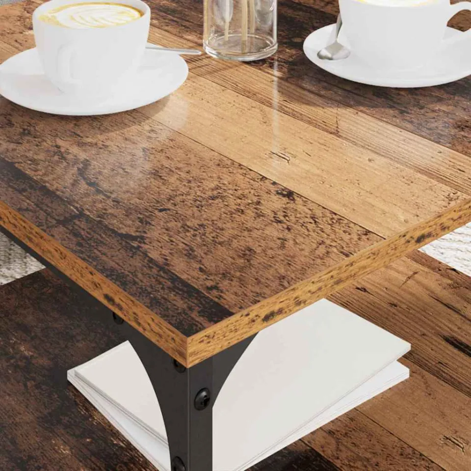 vidaXL Salontafel Oud Hout 55 x 55 x 40 cm Bewerkt hout bruin, foto 4