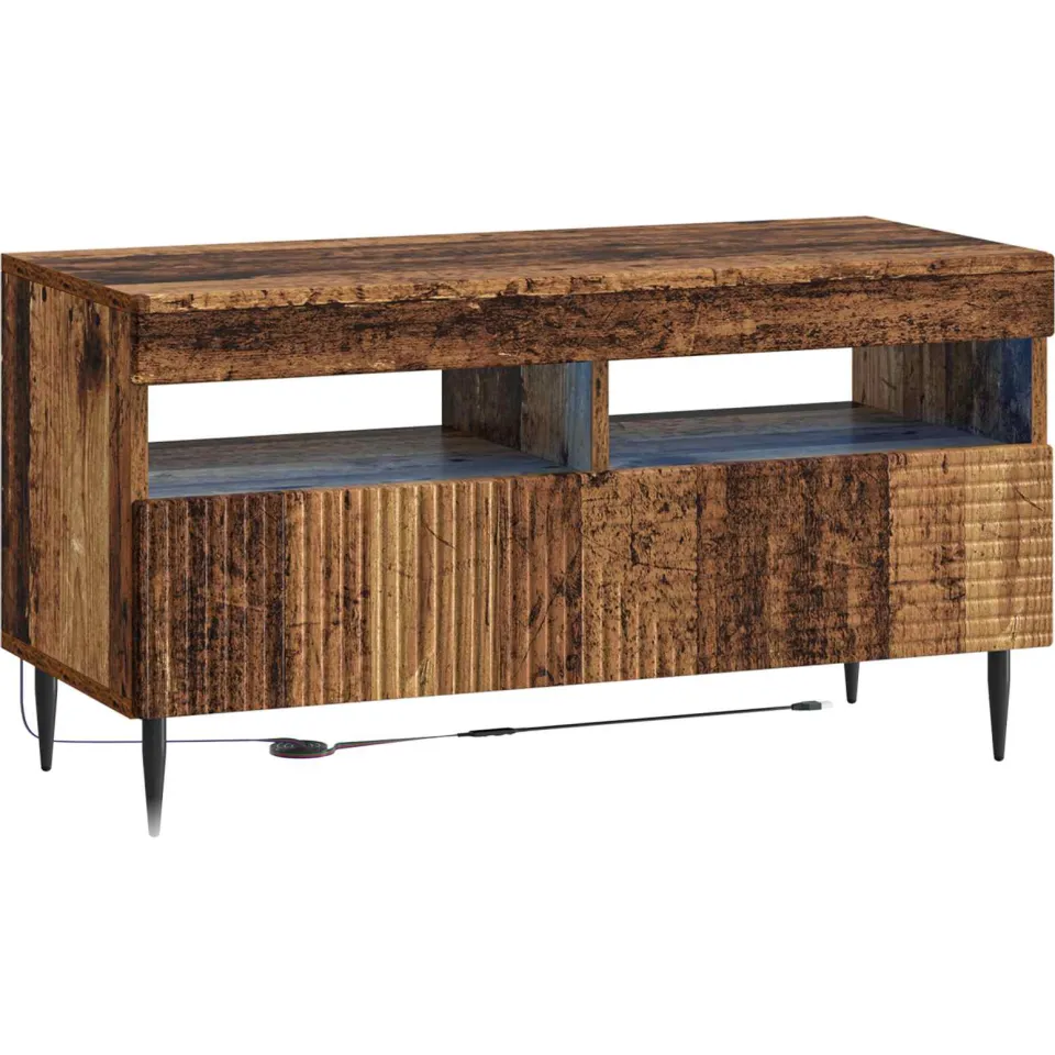 vidaXL LED tv-meubel HAARLEM 81 x 35 x 43 cm Oud hout Bewerkt hout Bruin