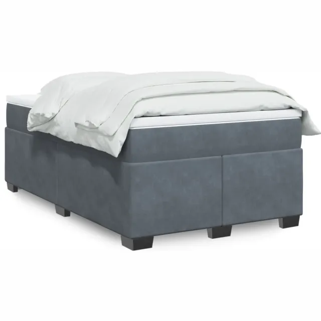 vidaXL Boxspring met matras fluweel donkergrijs 120x200 cm grijs