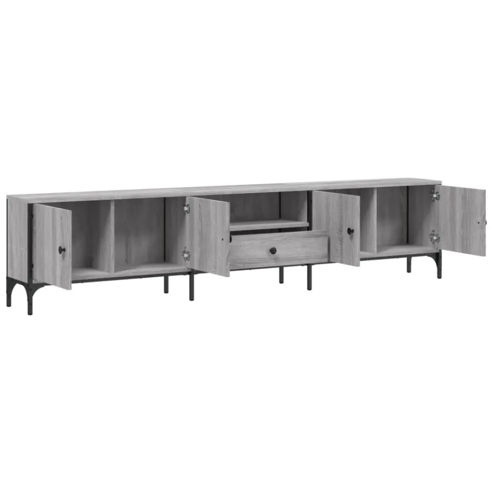 vidaXL Tv-meubel met lade 200x25x44 cm bewerkt hout grijs sonoma eiken, foto 4