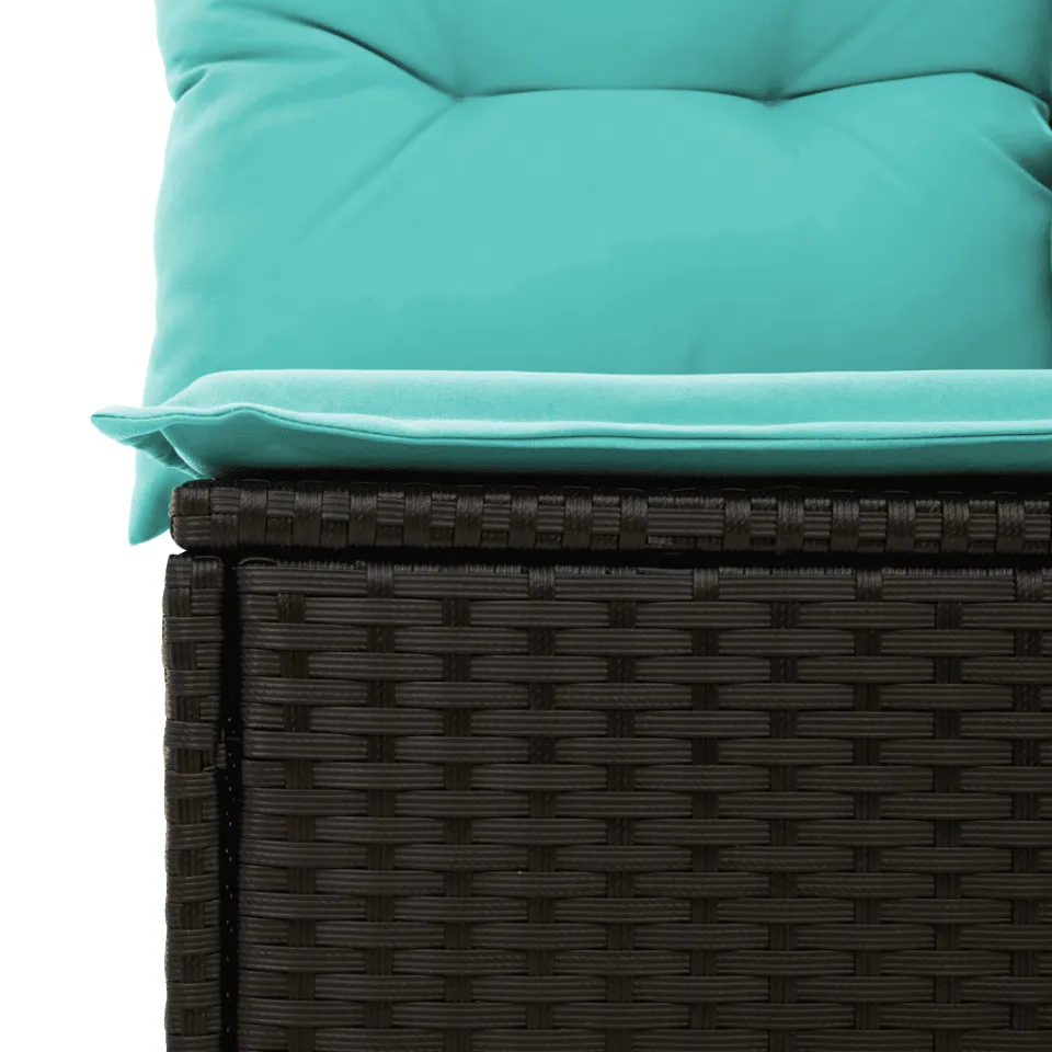 vidaXL 8-delige tuinbankset met kussens, zwart polyrotan, foto 4