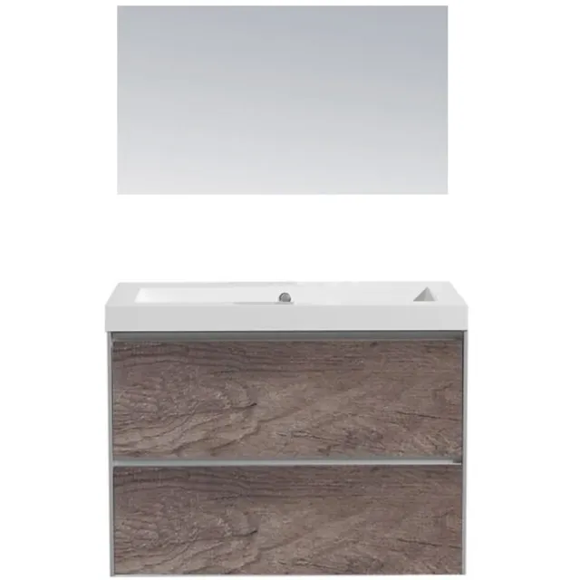 Sanilux PL 60 greeploos badmeubelset century oak