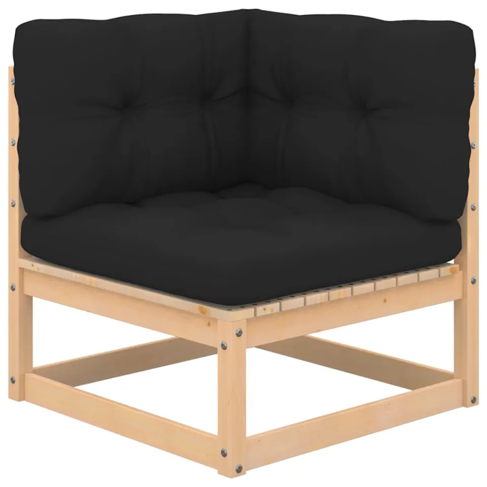vidaXL 8-delige Loungeset met kussens massief grenenhout Anthraciet