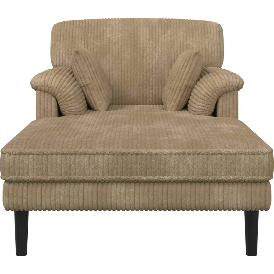 vidaXL Chaise longue Taupe Katoenen stof
