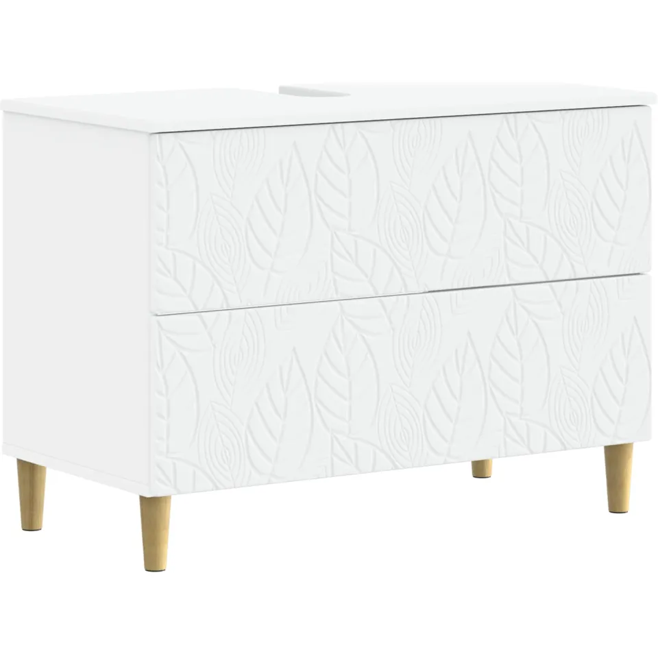 vidaXL Badkamer wastafelkast DELFT Wit 82 x 41 x 59 cm Bewerkt hout, foto 3