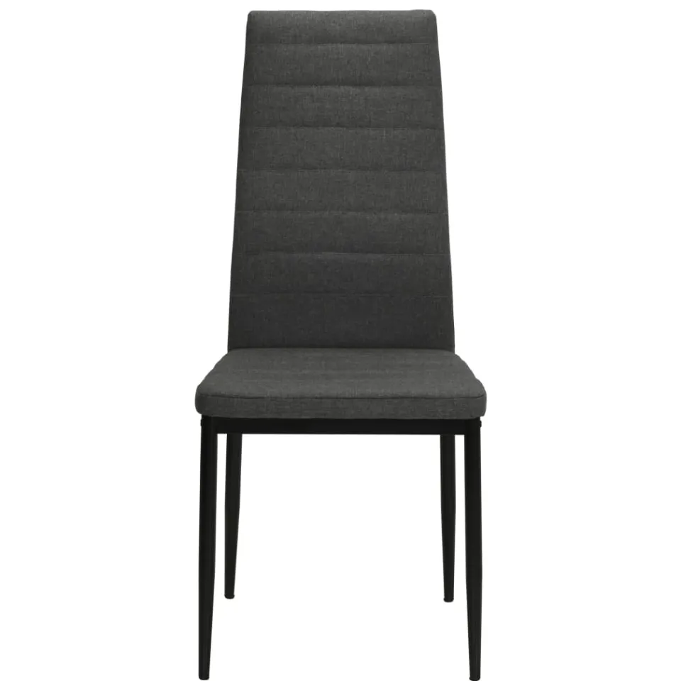 vidaXL Eetkamerstoelen 4 st stof donkergrijs grijs, foto 3