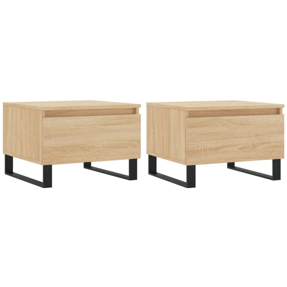 vidaXL Salontafels 2 st 50x46x35 cm bewerkt hout sonoma eikenkleurig, foto 3