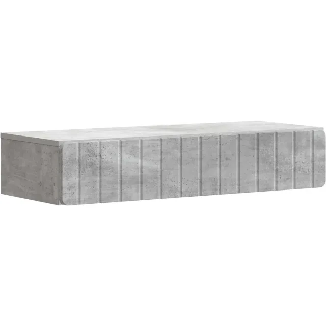 vidaXL Wandgemonteerde - Zijtafel - 87,5 - x - 34,5 - x - 17 - cm - Bewerkt - hout Betongrijs
