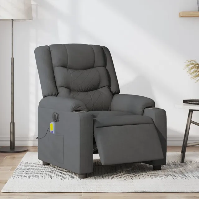 vidaXL Massagestoel elektrisch verstelbaar stof donkergrijs