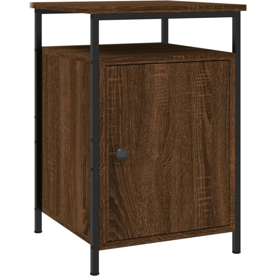 vidaXL Nachtkastjes 2 st 40x42x60 cm bewerkt hout bruin eikenkleur