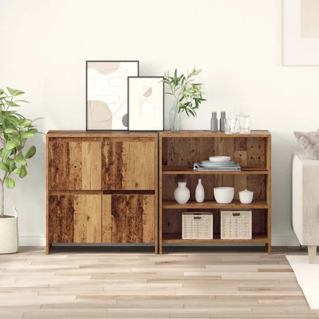 vidaXL Dressoir 2 st Oudhout 70 x 41 x 75 cm Bewerkt hout bruin, foto 2