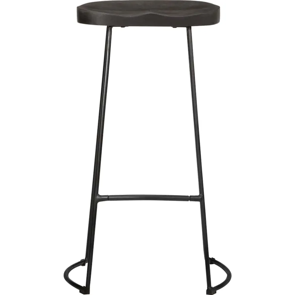 vidaXL Barkrukken 2 st zwart 45x40x78 cm massief mangohout, foto 2