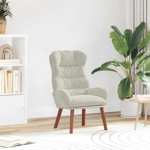 vidaXL Fauteuil Crème 69 x 74 x 93 cm Fluweel