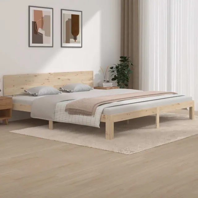 vidaXL Bedframe massief grenenhout 200x200 cm bruin