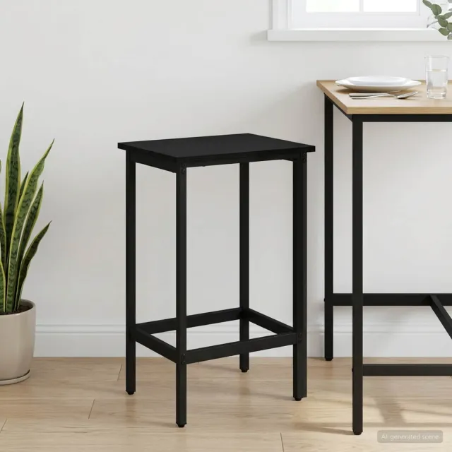 vidaXL Barkruk Zwart eiken 40 x 32 x 64 cm Bewerkt hout, foto 2