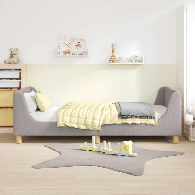 vidaXL Bedframe voor kinderen met hoofdbord Lichtgrijs 90x190 cm